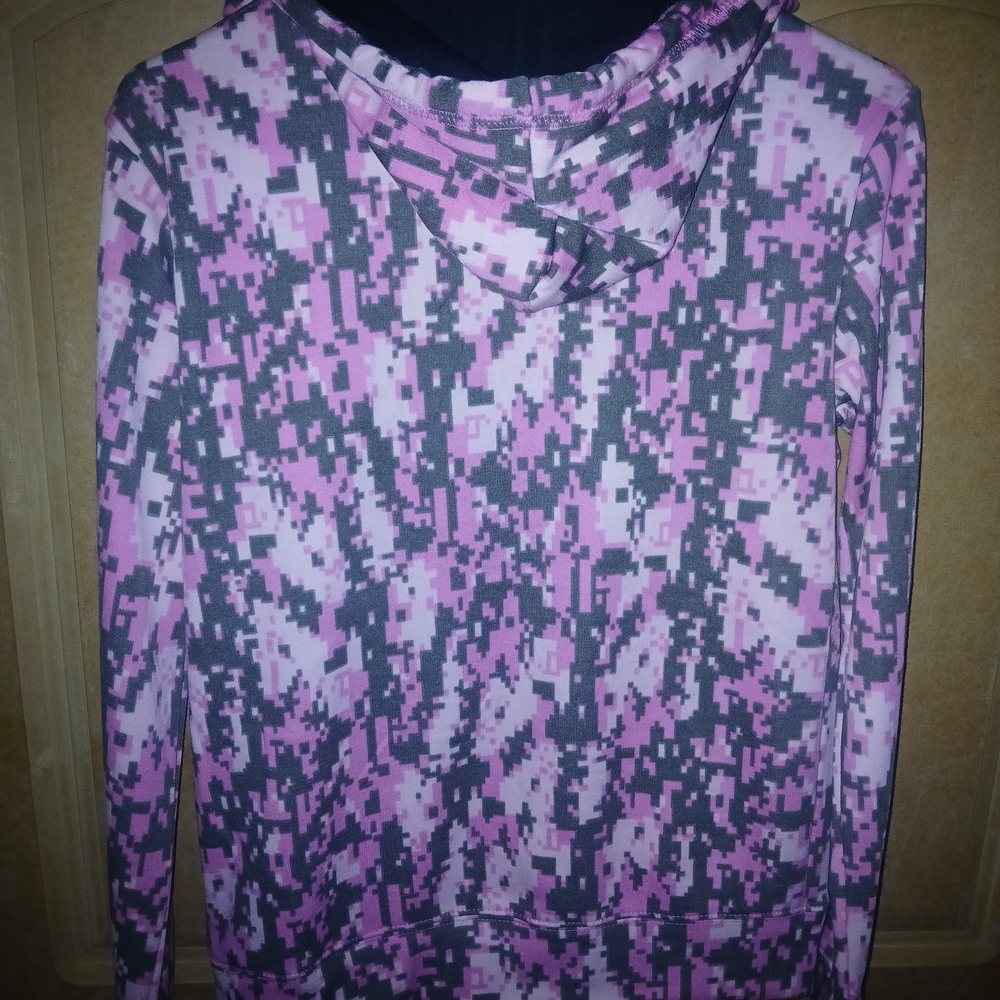 Digital Camo Pink Zip-Up Hoodie - Picture 2 of 2